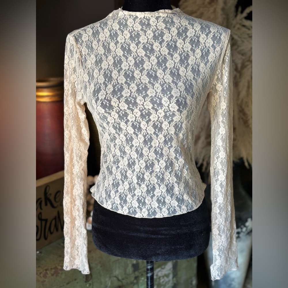 Altar'd State Cream Lace Top
